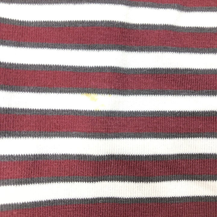 00'S adidas CLIMALITE short sleeve striped polo shirt men's L cotton wine-red Vintage Second Hand