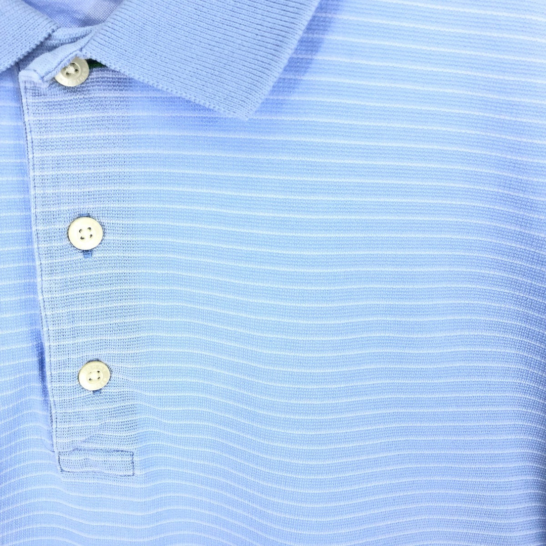 Tommy Hilfiger GOLF Short Sleeve Striped Polo Shirt Men's L cotton Blue type light blue Vintage Second Hand