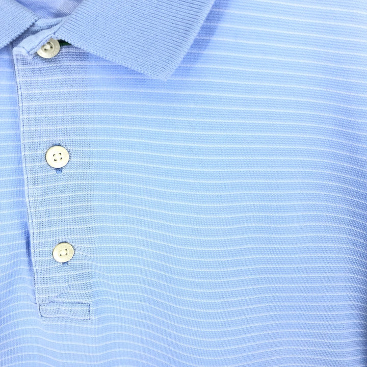 Tommy Hilfiger GOLF Short Sleeve Striped Polo Shirt Men's L cotton Blue type light blue Vintage Second Hand