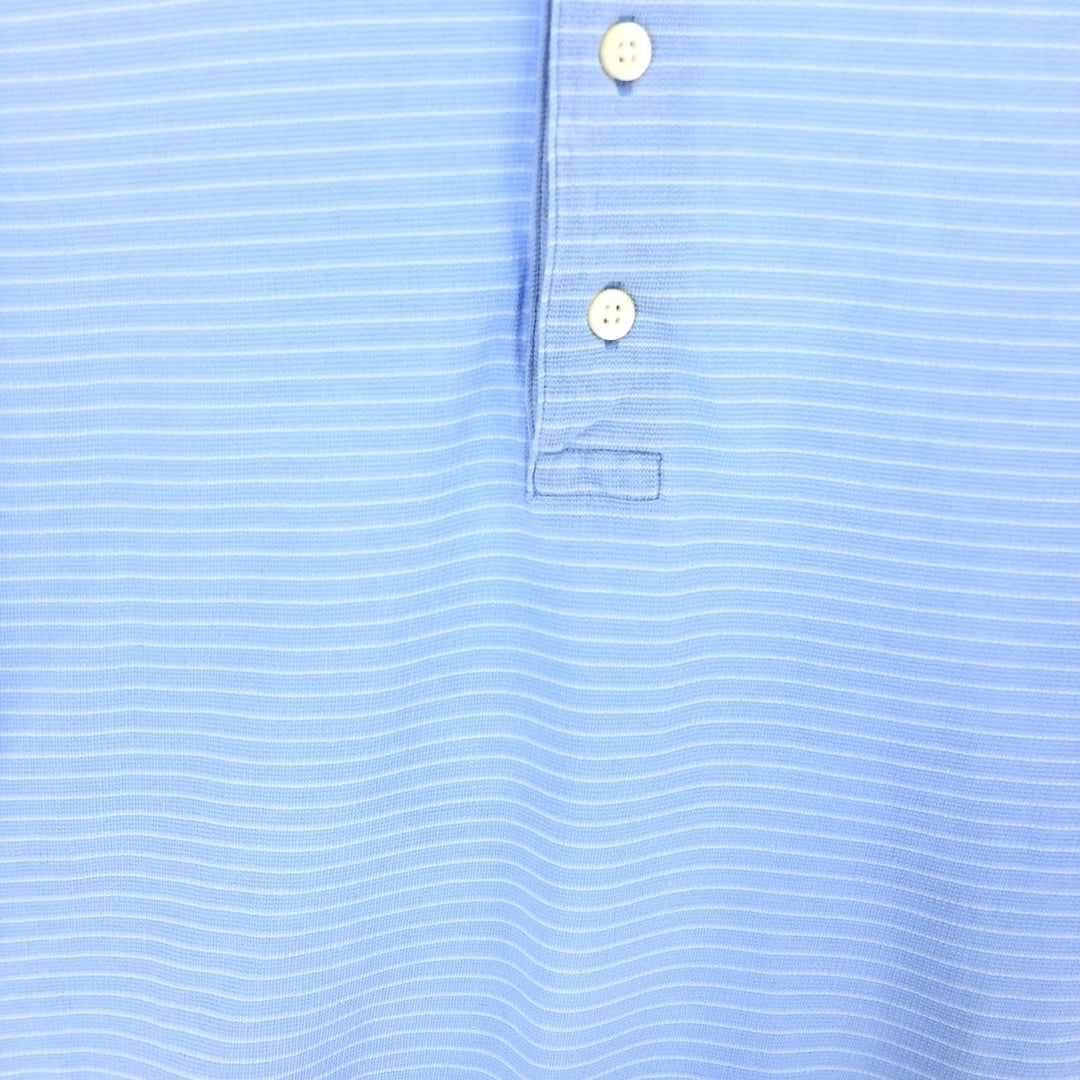 Tommy Hilfiger GOLF Short Sleeve Striped Polo Shirt Men's L cotton Blue type light blue Vintage Second Hand
