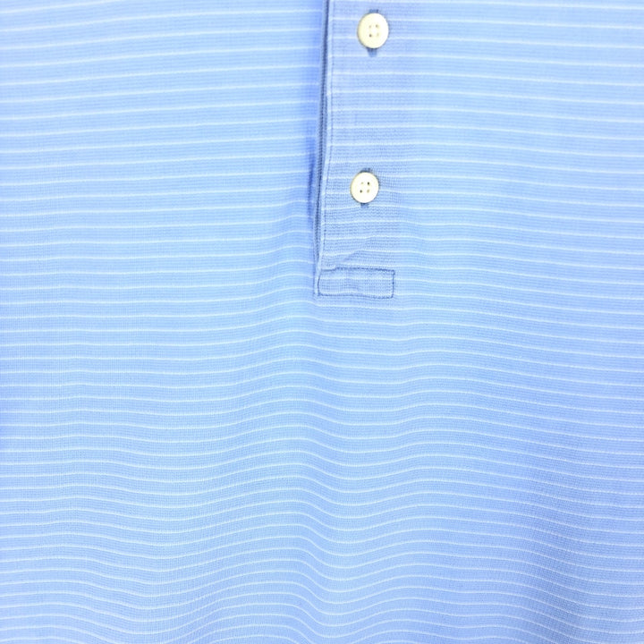 Tommy Hilfiger GOLF Short Sleeve Striped Polo Shirt Men's L cotton Blue type light blue Vintage Second Hand