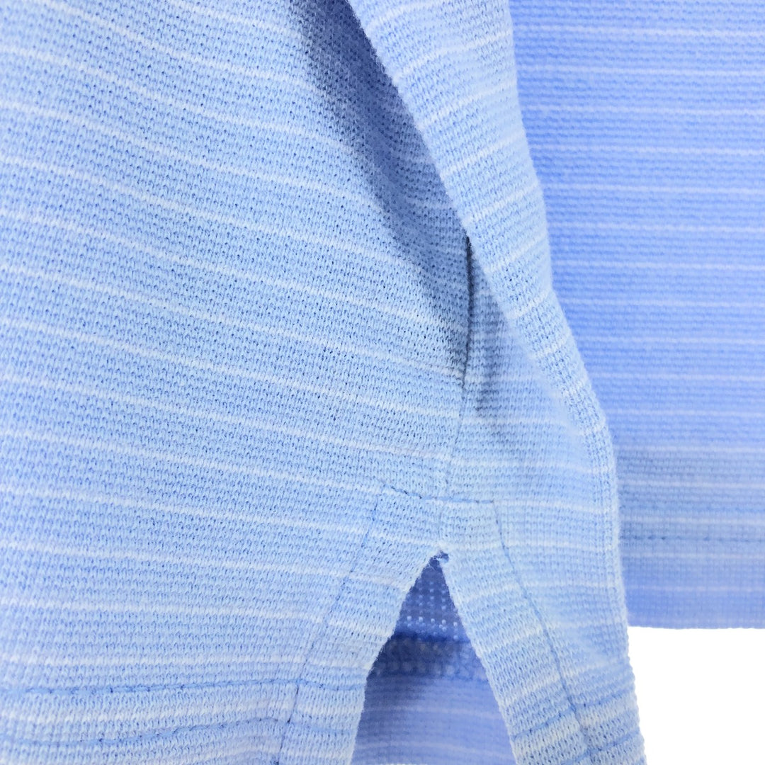 Tommy Hilfiger GOLF Short Sleeve Striped Polo Shirt Men's L cotton Blue type light blue Vintage Second Hand