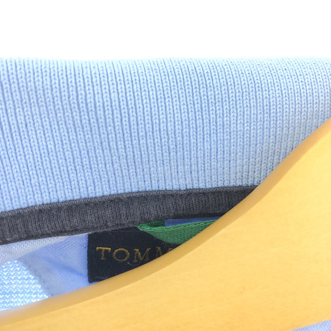 Tommy Hilfiger GOLF Short Sleeve Striped Polo Shirt Men's L cotton Blue type light blue Vintage Second Hand
