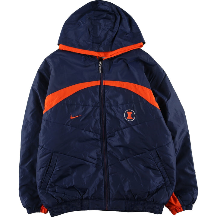 00'S Nike NIKE TEAM College Layered Hood Padded Parka Puffer Jacket Men's L size /eaa447795