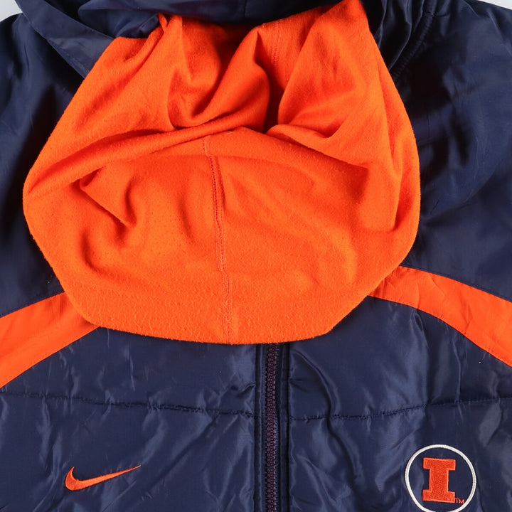 00'S Nike NIKE TEAM College Layered Hood Padded Parka Puffer Jacket Men's L size /eaa447795