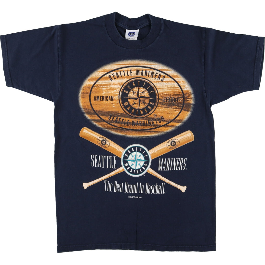 90'S COLLEGE CONCEPTS MLB SEATTLE MARINERS Seattle Mariners sports print T-shirt Men's M Vintage / eaa447856