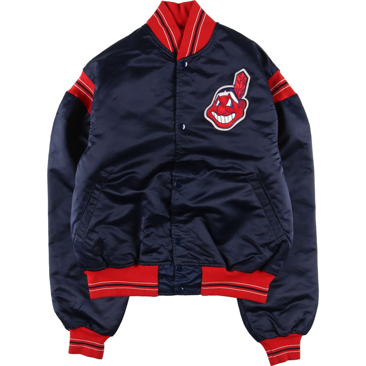 80s-90'S Starter MLB Cleveland Indians Nylon Stadium Jacket Award Jacket Made in USA Men's L size /eaa447890