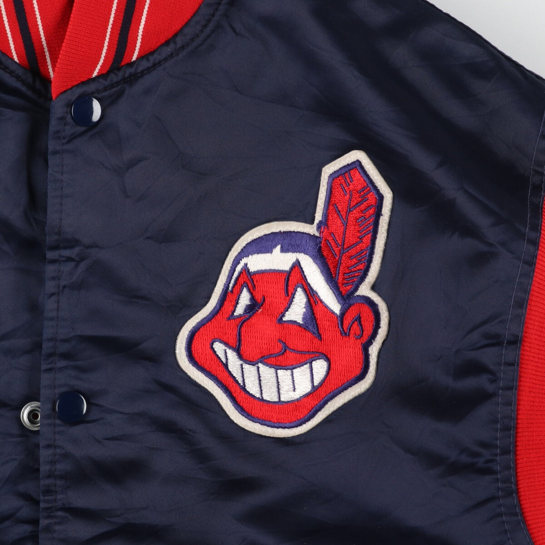 80s-90'S Starter MLB Cleveland Indians Nylon Stadium Jacket Award Jacket Made in USA Men's L size /eaa447890