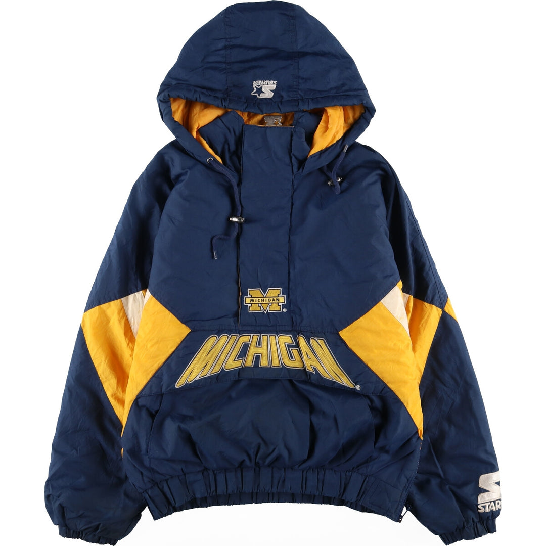 90'S Starter MICHIGAN University of Michigan padded anorak parka puffer jacket men's size M vintage /eaa447896