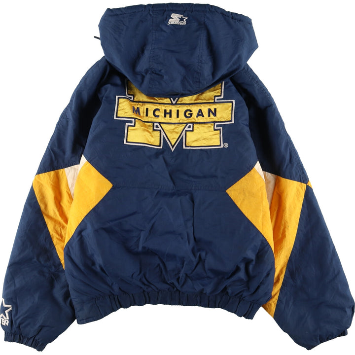 90'S Starter MICHIGAN University of Michigan padded anorak parka puffer jacket men's size M vintage /eaa447896