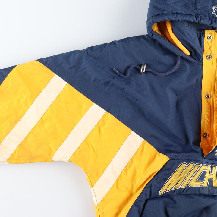 90'S Starter MICHIGAN University of Michigan padded anorak parka puffer jacket men's size M vintage /eaa447896