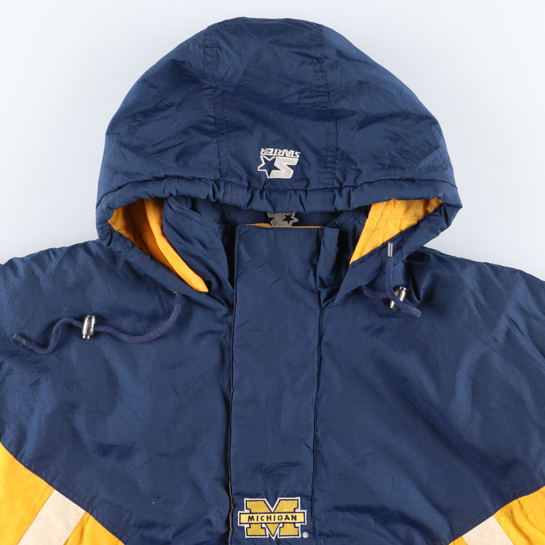 90'S Starter MICHIGAN University of Michigan padded anorak parka puffer jacket men's size M vintage /eaa447896