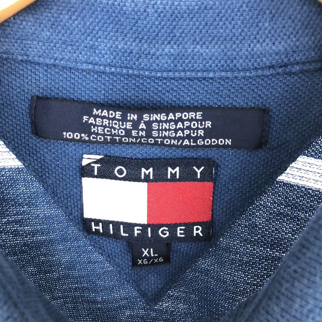 90'S Tommy Hilfiger Short Sleeve Striped Polo Shirt Men's XL Vintage /eaa447904