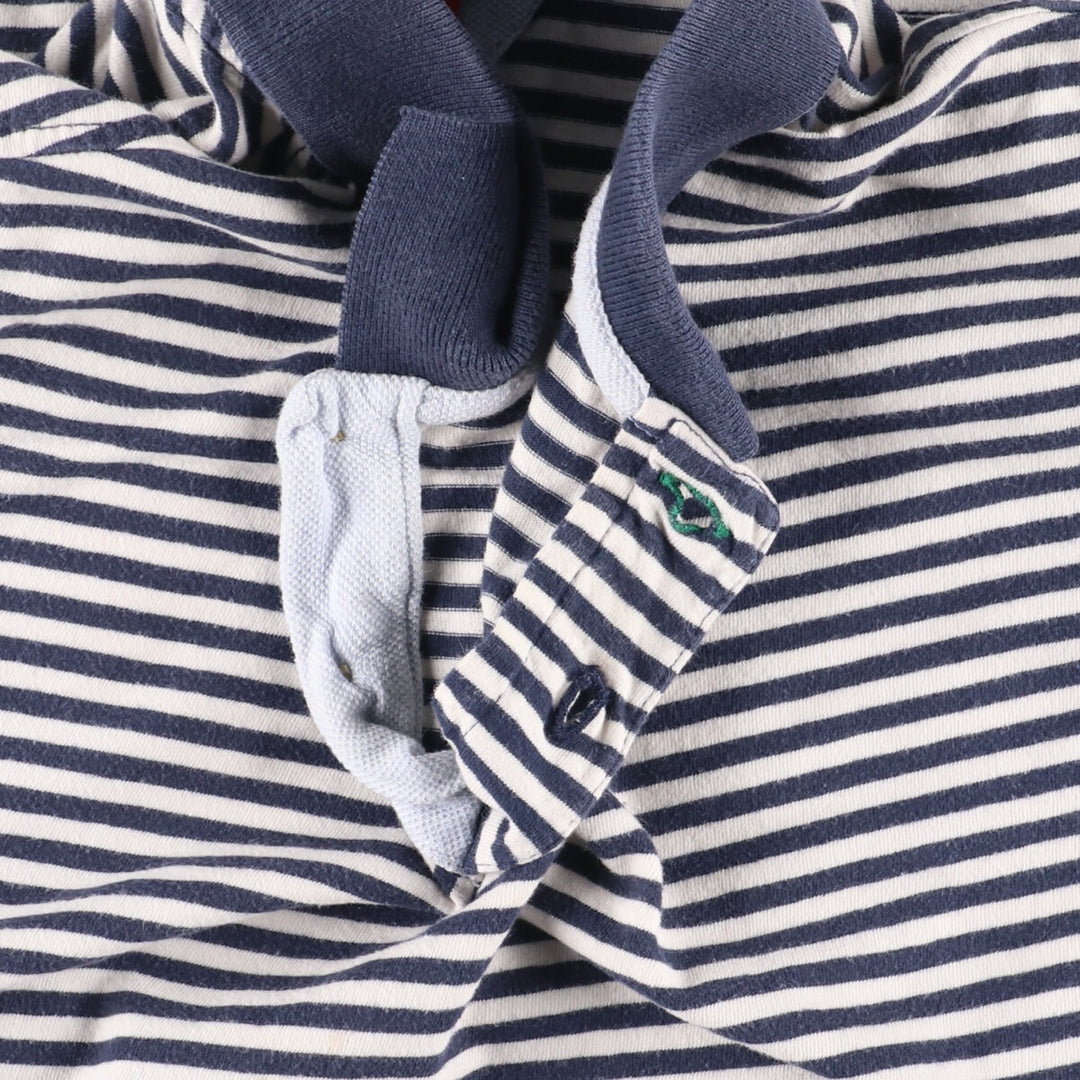Tommy Hilfiger Short Sleeve Striped Polo Shirt Men's XL cotton navy blue type Vintage Second Hand