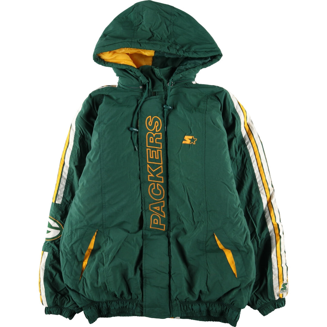 90'S Starter NFL Green Bay Packers padded hoodie puffer jacket men's XL equivalent vintage /eaa447958