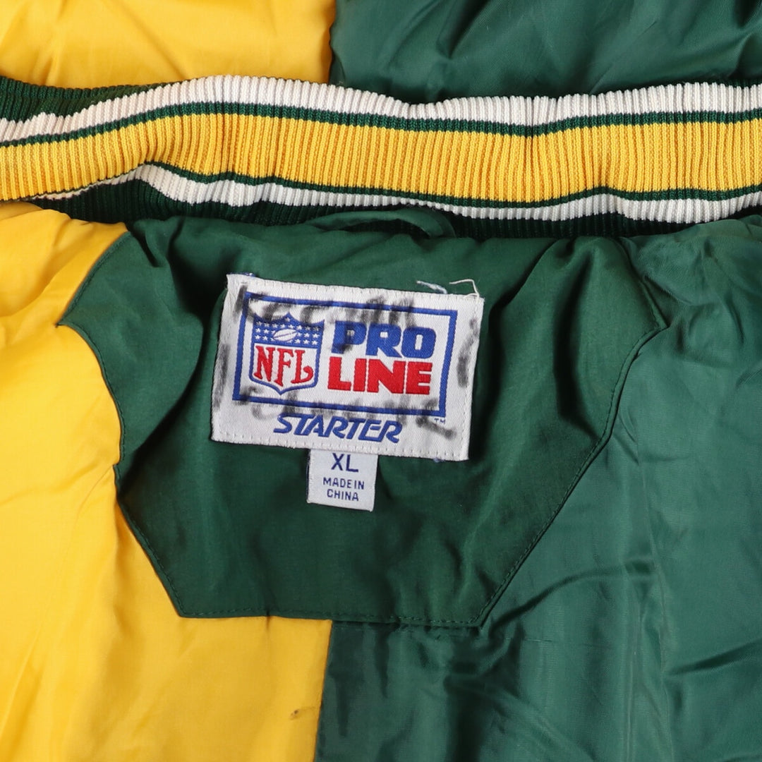 90'S Starter NFL Green Bay Packers padded hoodie puffer jacket men's XL equivalent vintage /eaa447958