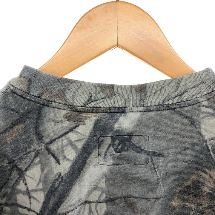 90'S Duxbak Camouflage Pattern Real Tree Camo Henley Neck Long T-Shirt Long T Men's L Vintage /eaa448011