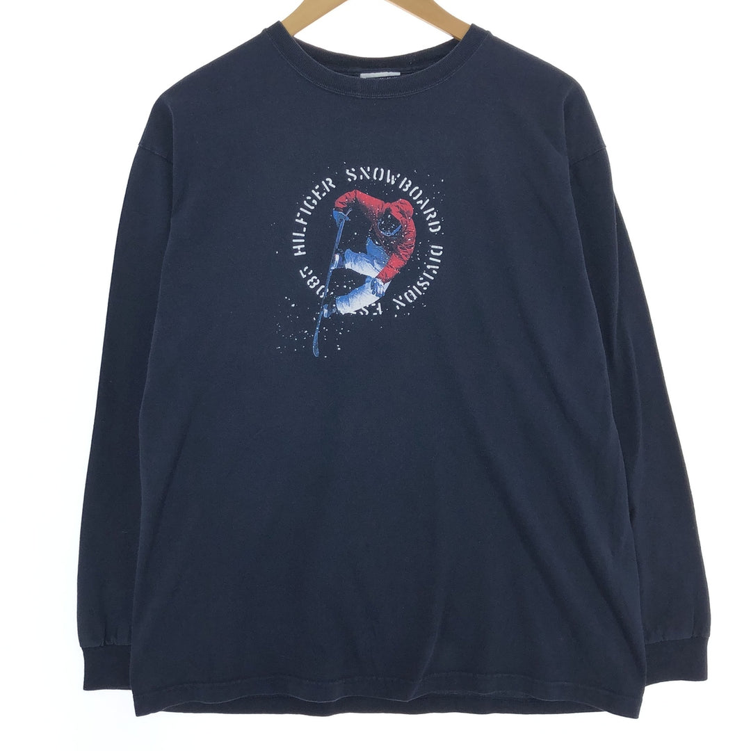 90'S Tommy Hilfiger Long Sleeve T-Shirt, Made in USA, Men's M, Vintage cotton navy blue type Vintage Second Hand