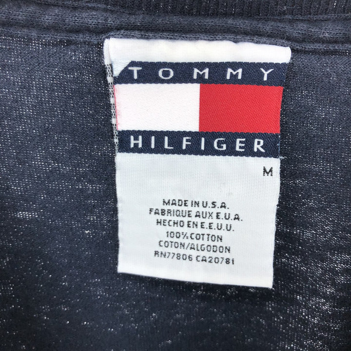 90'S Tommy Hilfiger Long Sleeve T-Shirt, Made in USA, Men's M, Vintage cotton navy blue type Vintage Second Hand