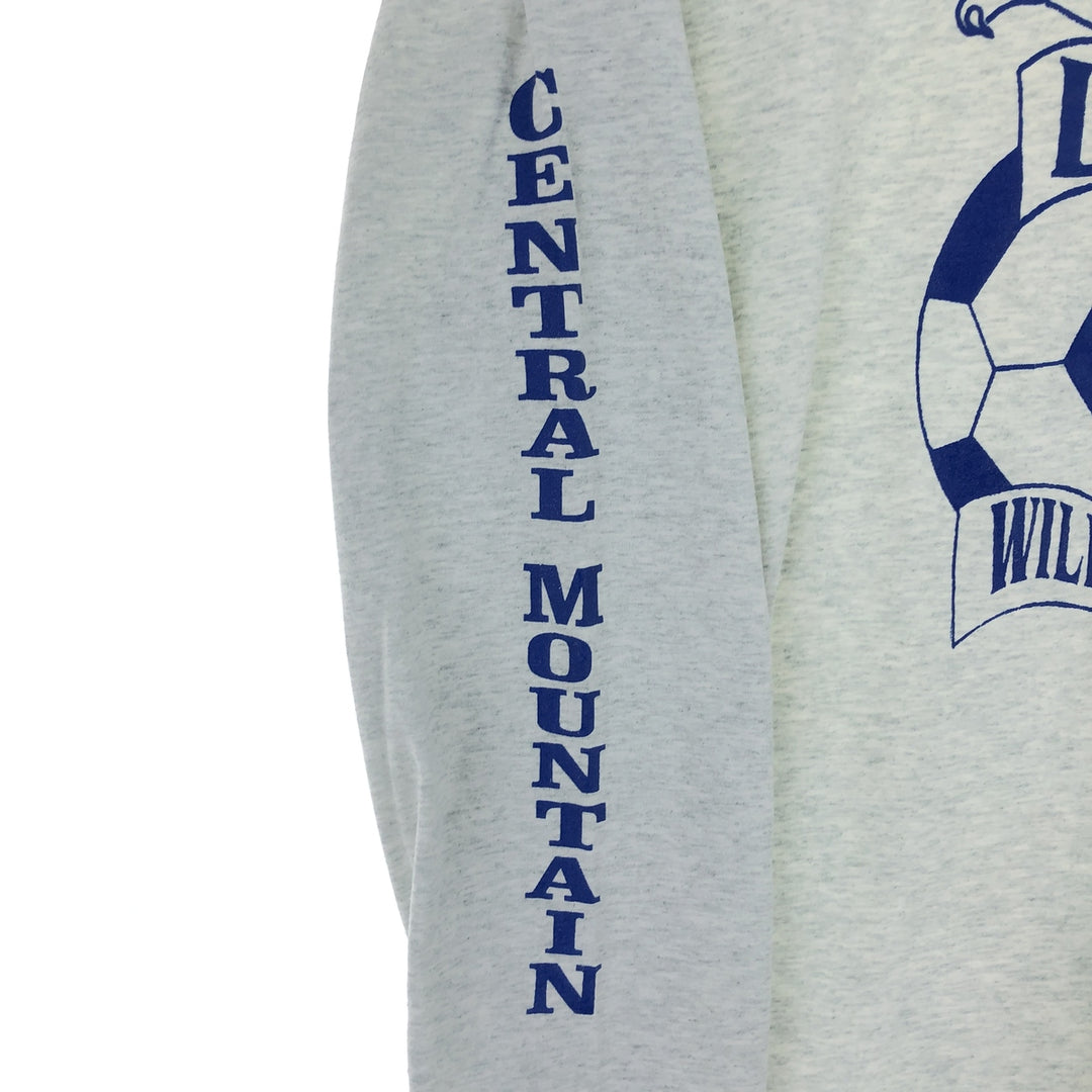 00'S Fruit of the Loom College Long Sleeve T-Shirt, Men's L cotton gray type Vintage Second Hand