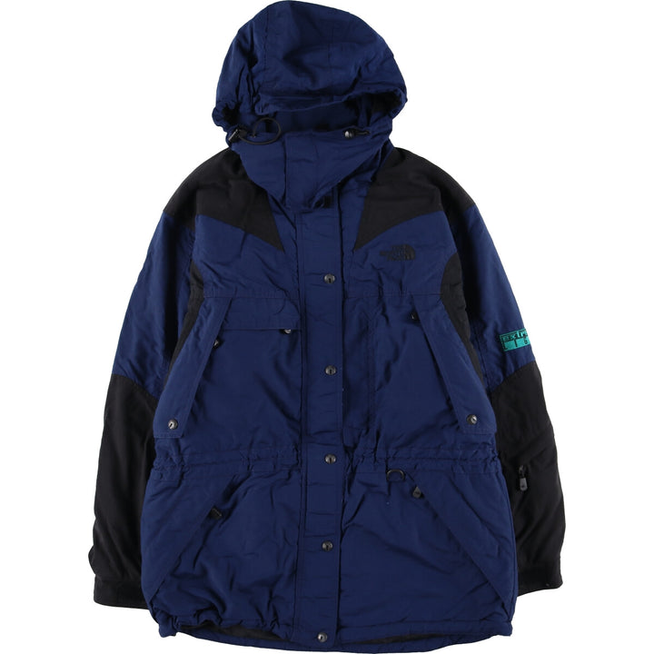 90'S The North Face Men's Size L Vintage Padded Mountain Parka with Drawcord unclear blue type Vintage Second Hand