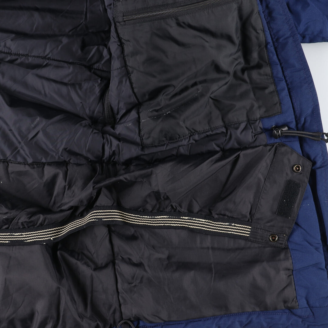 90'S The North Face Men's Size L Vintage Padded Mountain Parka with Drawcord unclear blue type Vintage Second Hand