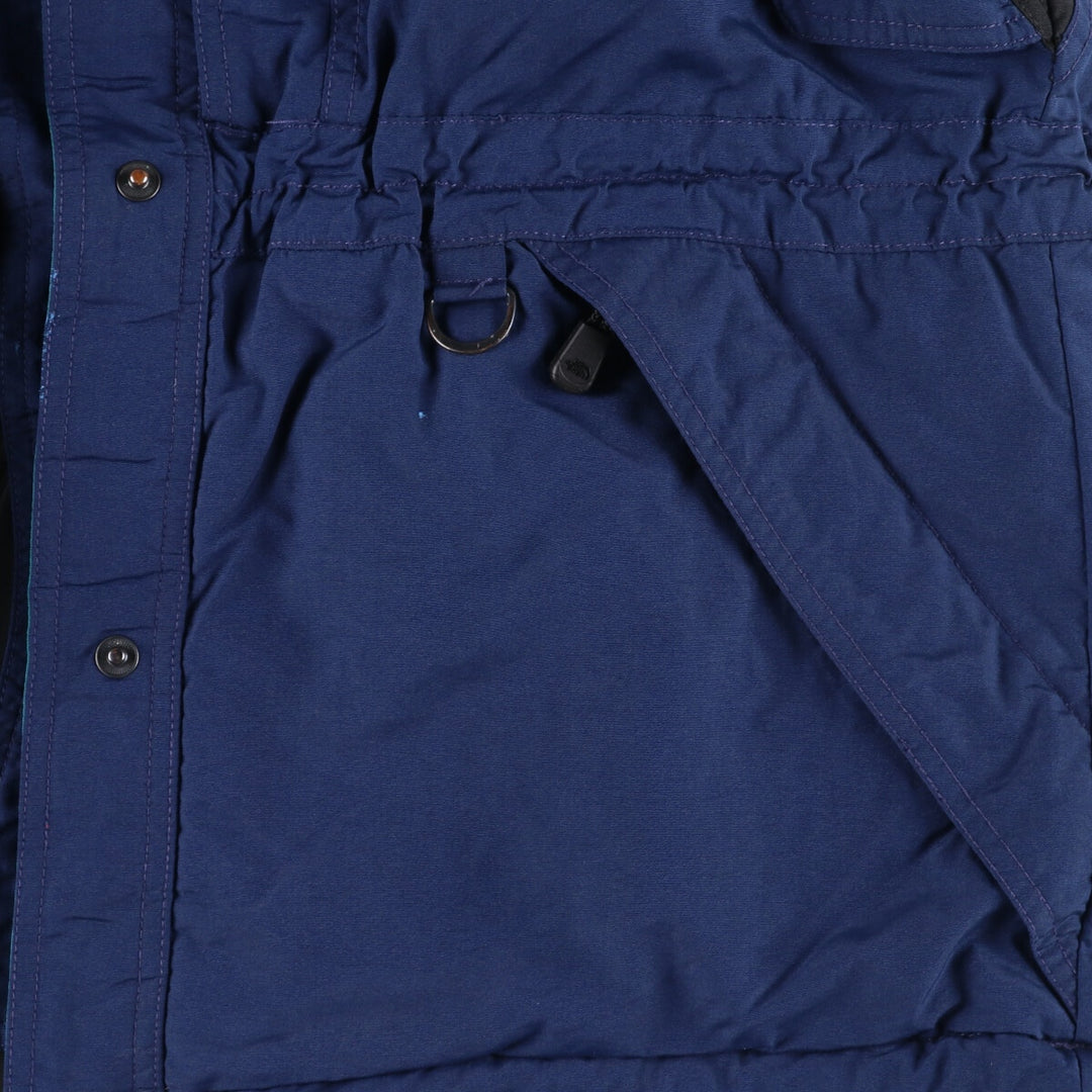 90'S The North Face Men's Size L Vintage Padded Mountain Parka with Drawcord unclear blue type Vintage Second Hand