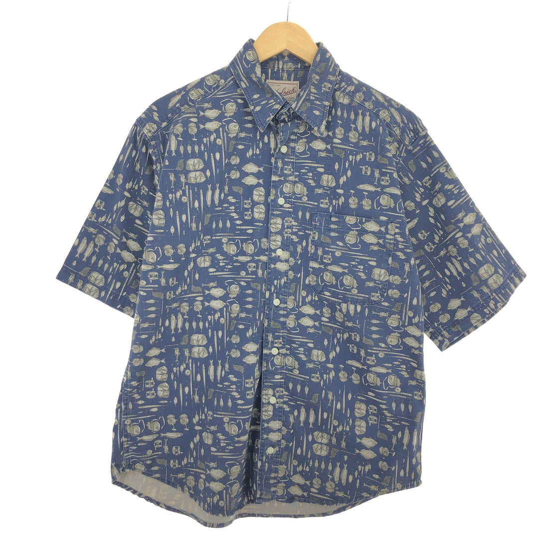 WOOLRICH All-over print Hawaiian aloha shirt made in the USA, men's M /eaa448208