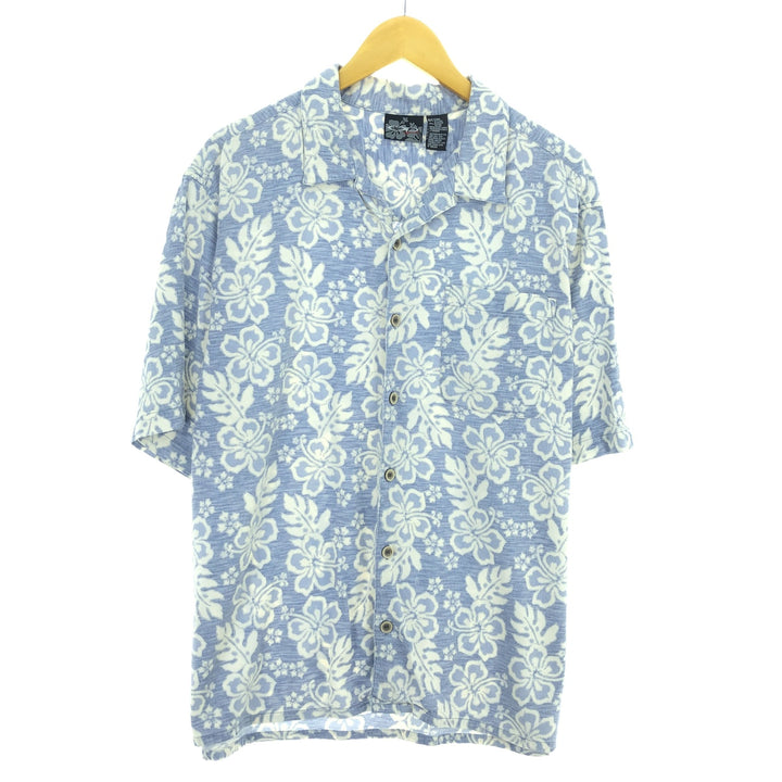 Ocean Pacific All-over Hibiscus Pattern Open Collar Hawaiian Aloha Shirt Men's L /eaa448214