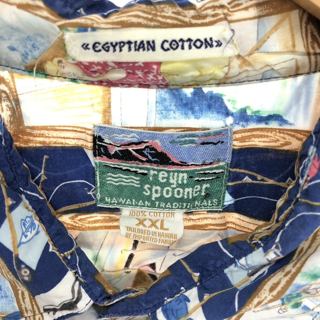 80s-90'S Reyn Spooner Diamond Head Tag All-Over Hawaiian Aloha Shirt Made in Hawaii Men's XXL /eaa448219