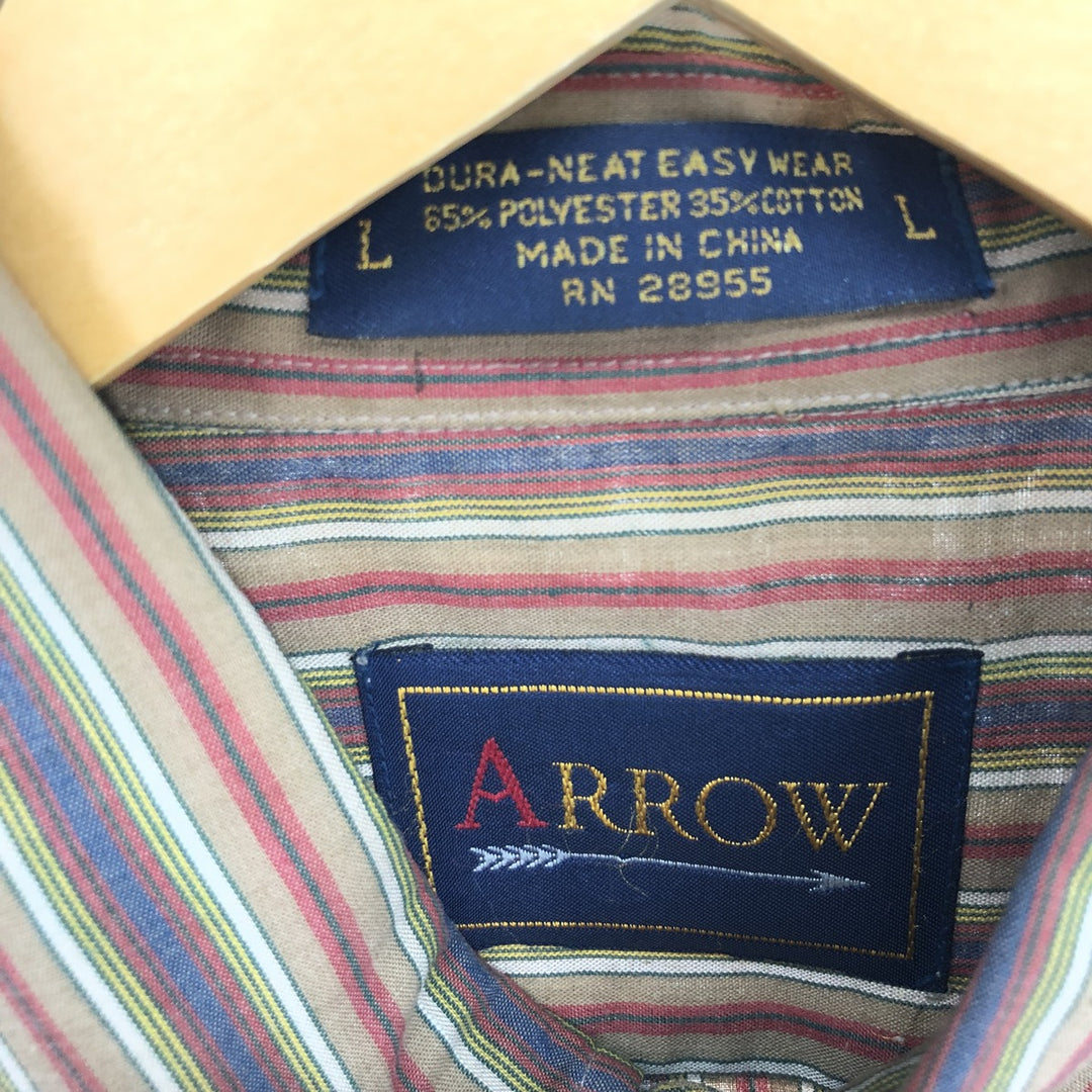 Arrow Long Sleeve Striped Shirt Men's L /eaa448260