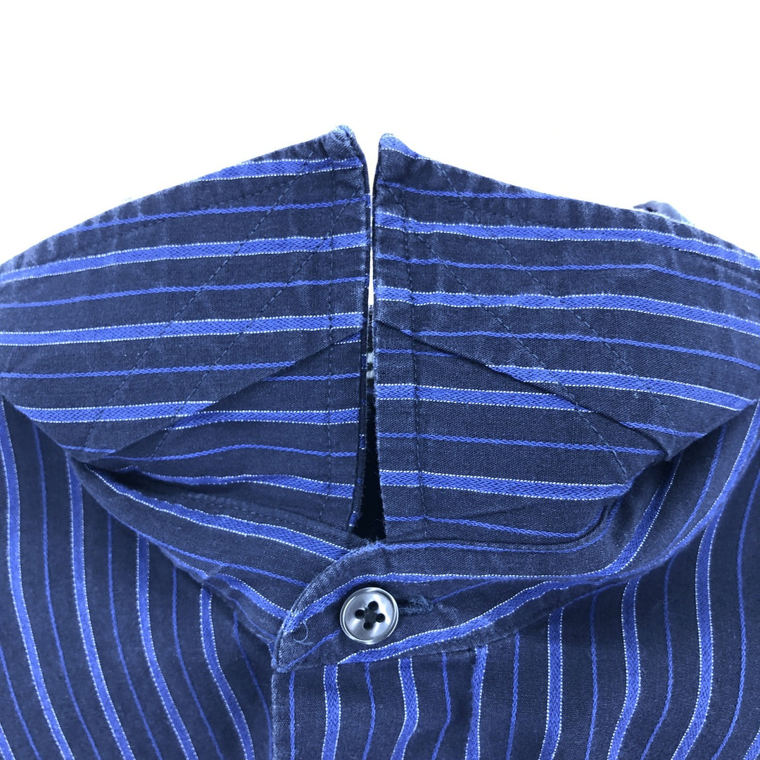 90'S ~ Calvin Klein Wide Collar Long Sleeve Cotton Striped Shirt Men's XL Vintage /eaa448262