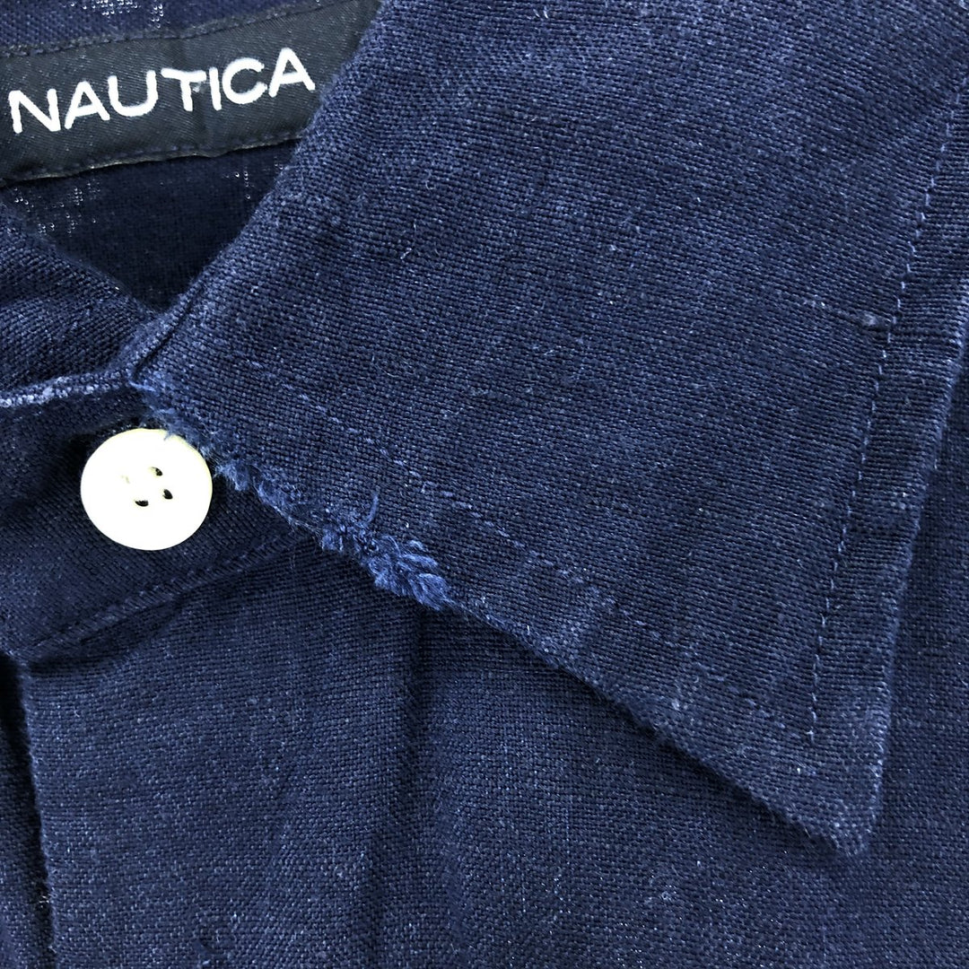 NAUTICA Short Sleeve Linen x Rayon Shirt Men's L /eaa448297