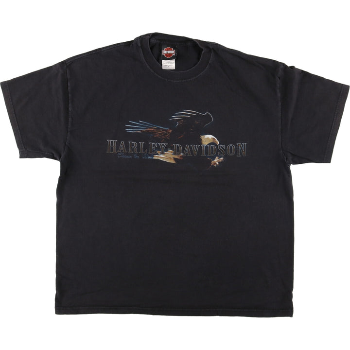 00'S Harley-Davidson Eagle Pattern Motorcycle Bike T-shirt Made in USA Men's XL /eaa448395