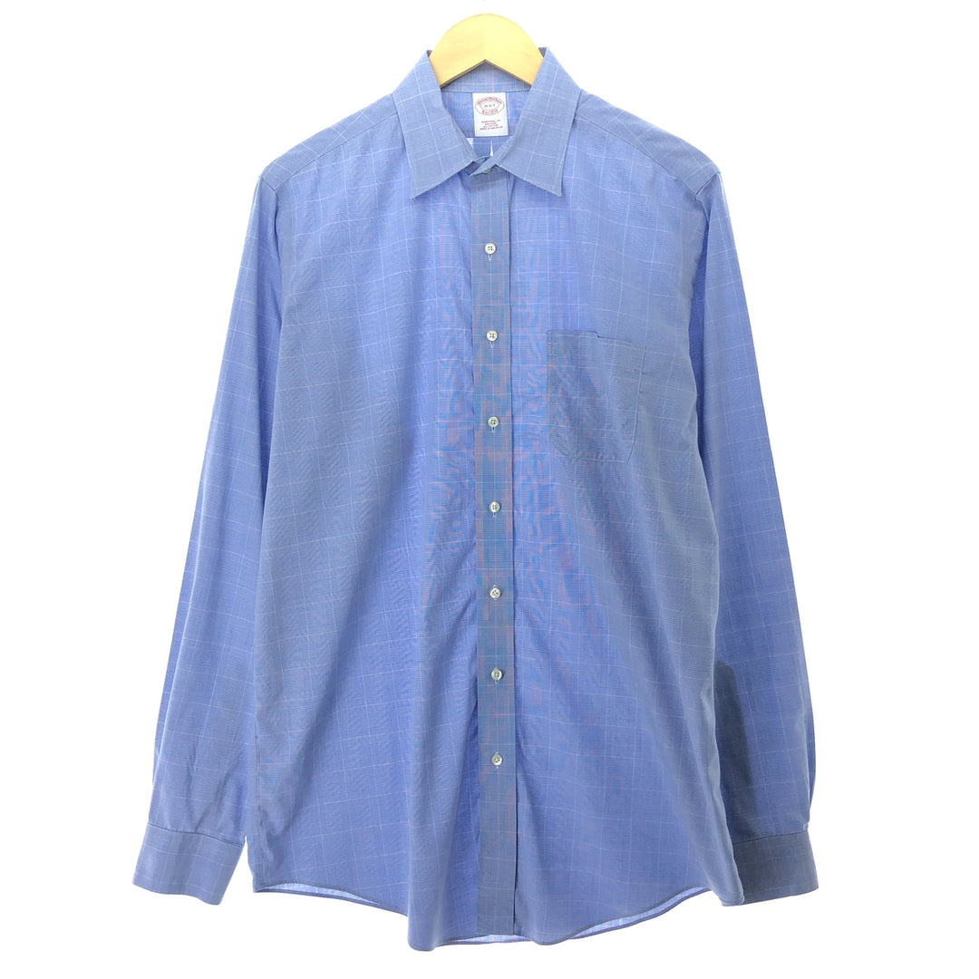 Brooks Brothers Est.1818 Wide Collar Long Sleeve Cotton Check Shirt Men's L /eaa448422