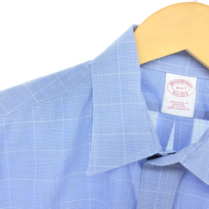 Brooks Brothers Est.1818 Wide Collar Long Sleeve Cotton Check Shirt Men's L /eaa448422
