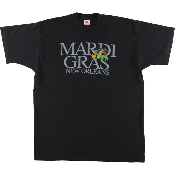 90'S Fruit of the Loom New Orleans Mardi Gras Print T-shirt Made in USA Men's XL /eaa448521