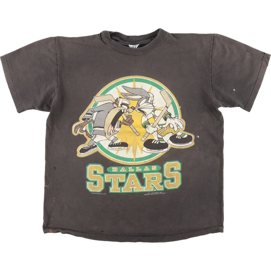 90'S X PRESS LANE NHL Dallas Stars Looney Tunes Character Print T-Shirt Men's L /eaa448538