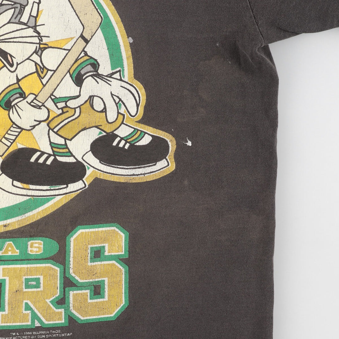 90'S X PRESS LANE NHL Dallas Stars Looney Tunes Character Print T-Shirt Men's L /eaa448538