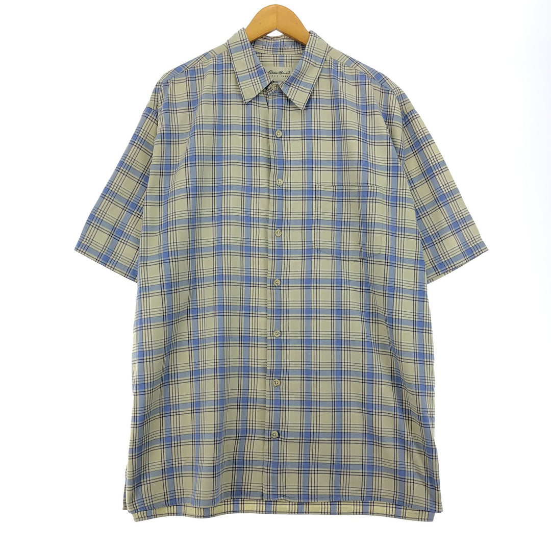 Eddie Bauer Short Sleeve Cotton Check Shirt Men's XL /eaa448590