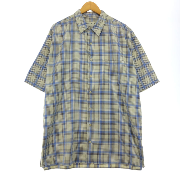 Eddie Bauer Short Sleeve Cotton Check Shirt Men's XL /eaa448590