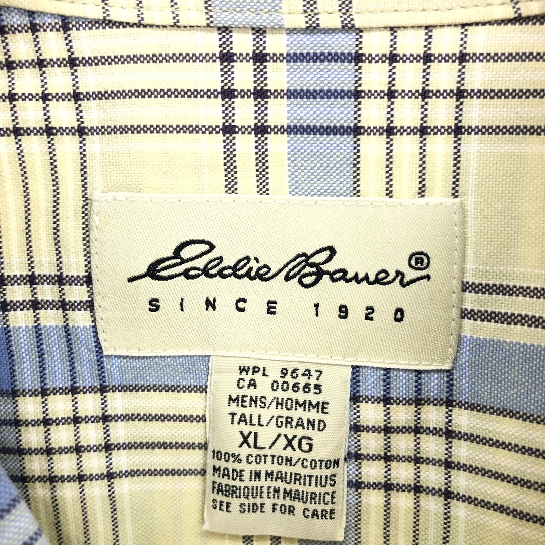 Eddie Bauer Short Sleeve Cotton Check Shirt Men's XL /eaa448590