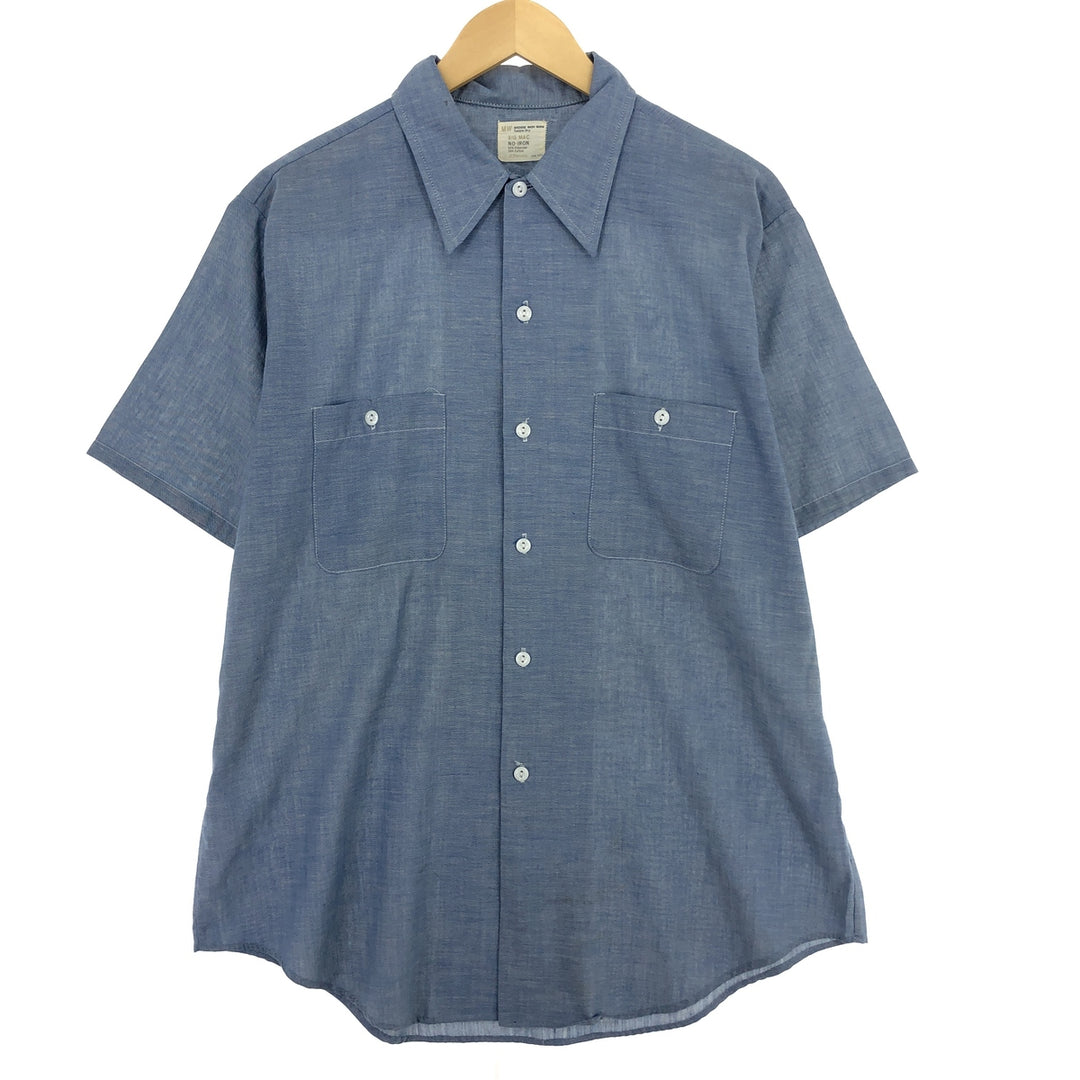 70'S JCPenney BIG MAC Backpainted Short Sleeve Work Shirt Men's XL Vintage /eaa448607