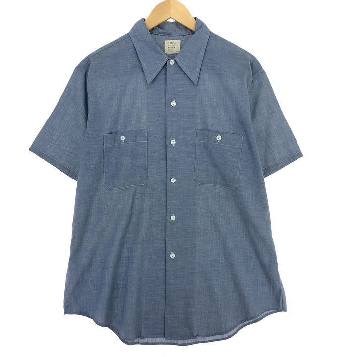 70'S JCPenney BIG MAC Backpainted Short Sleeve Work Shirt Men's XL Vintage /eaa448607