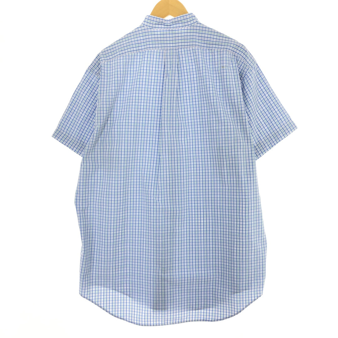 Ralph Lauren CLASSIC FIT Classic Fit Stand Collar Short Sleeve Check Shirt Men's XL /eaa448644