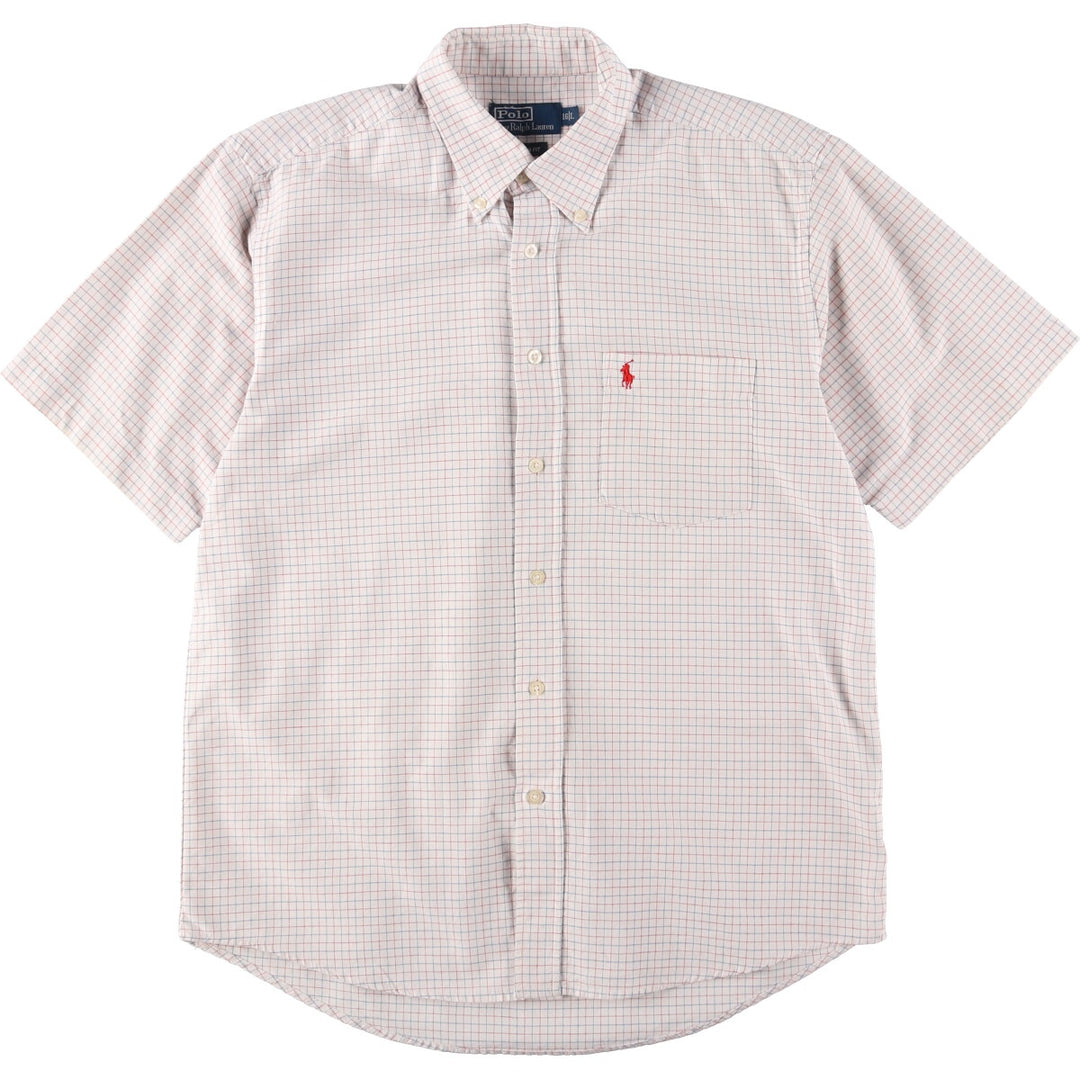 Ralph Lauren POLO by Ralph Lauren CUSTOM FIT short sleeve button down check shirt men's L /eaa448646