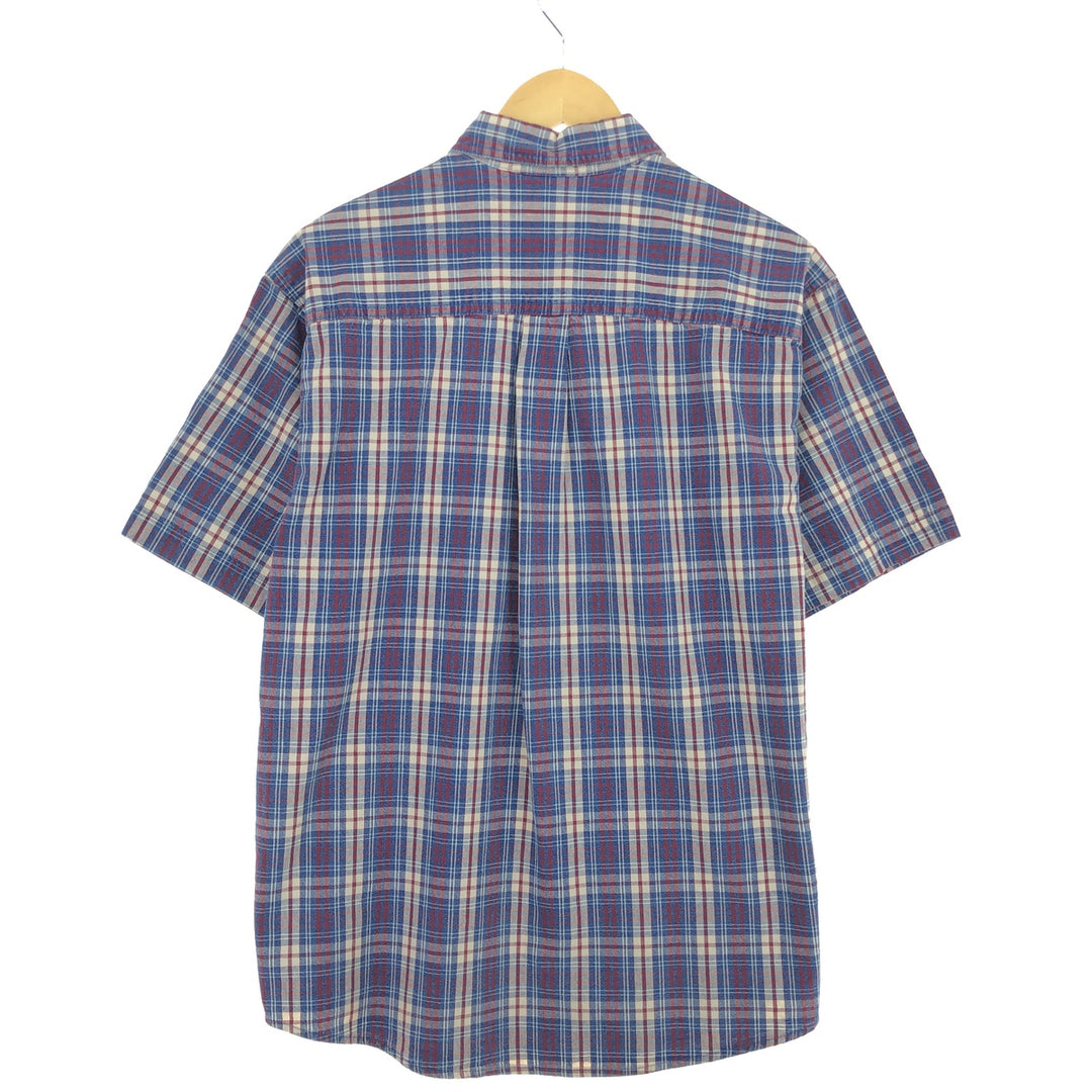 80'S LLBean Button-down short-sleeve cotton check shirt, women's L, vintage /eaa448684