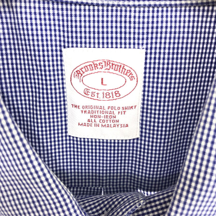 Brooks Brothers Est.1818 Gingham Check Short Sleeve Button Down Check Shirt Men's L /eaa448690