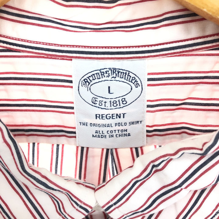 Brooks Brothers Est.1818 Short Sleeve Button-Down Striped Shirt Men's L /eaa448692