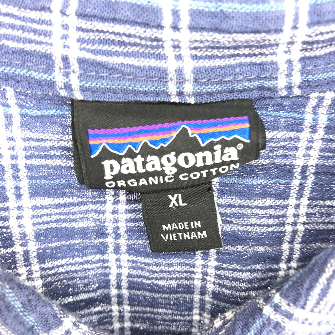 Patagonia 52921SP19 Willow Crepe Short Sleeve Cotton Check Shirt Men's XL /eaa448693